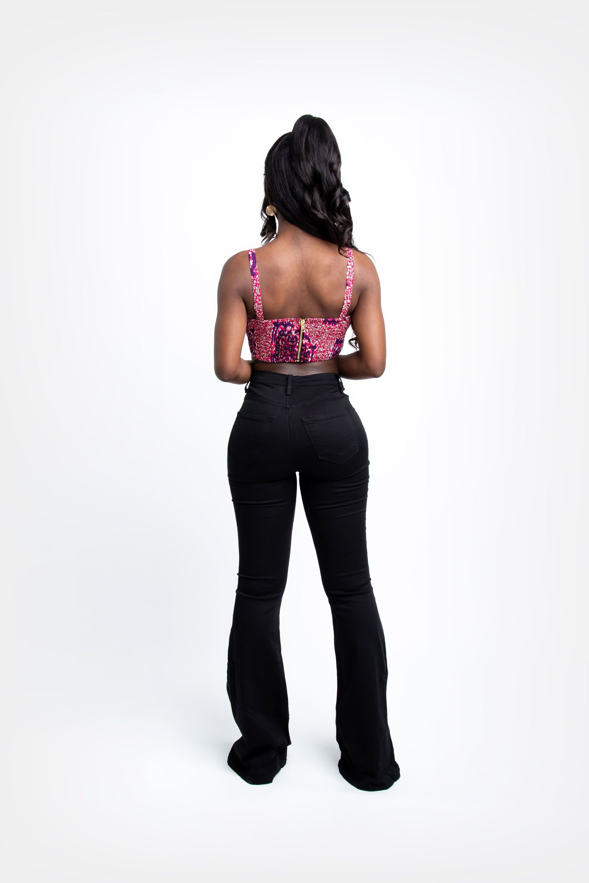 KHARI African Print Crop Top (REMOVABLE SLEEVE) crop Tops ofuure 