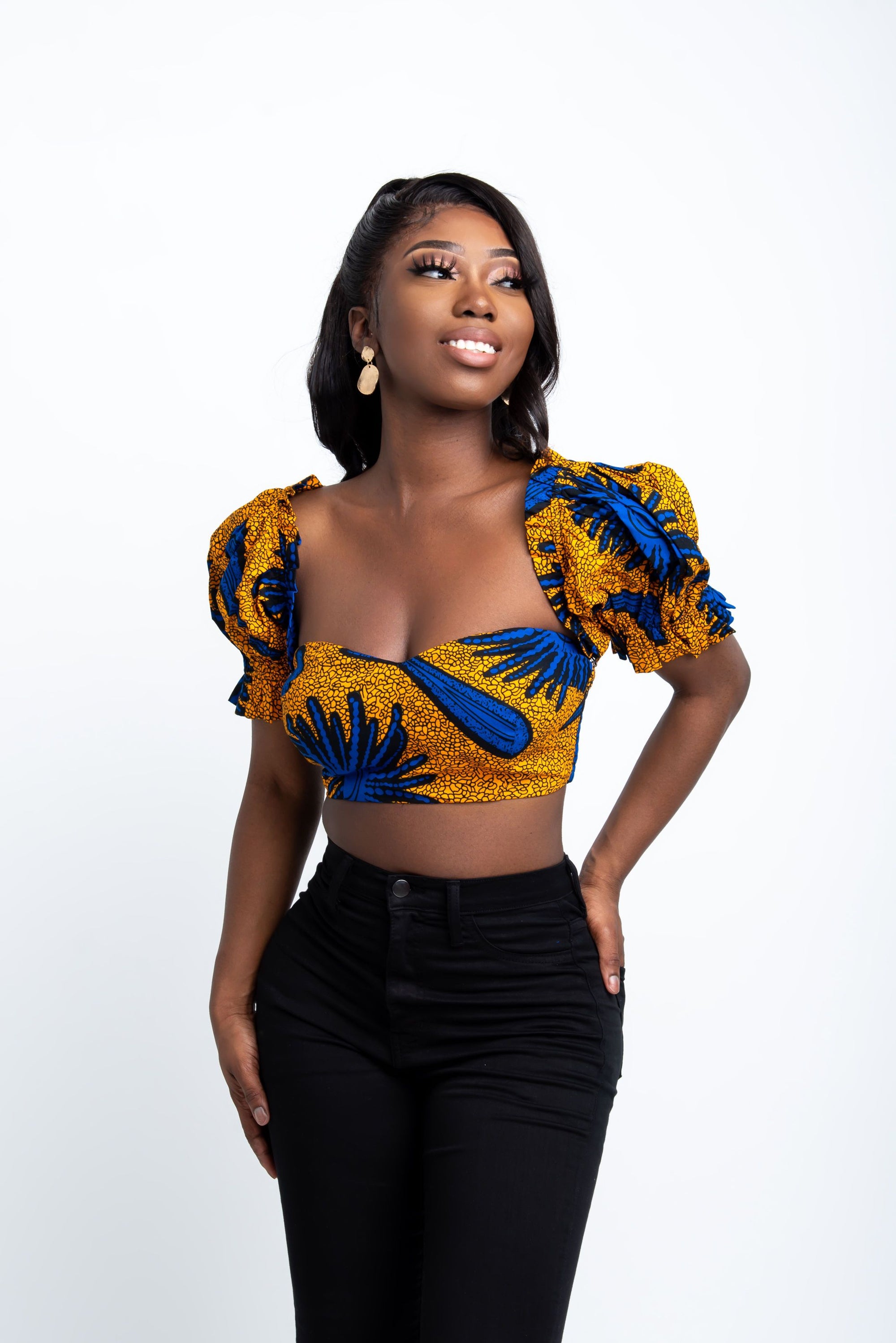 LERATO African Print Crop Top crop Tops ofuure 