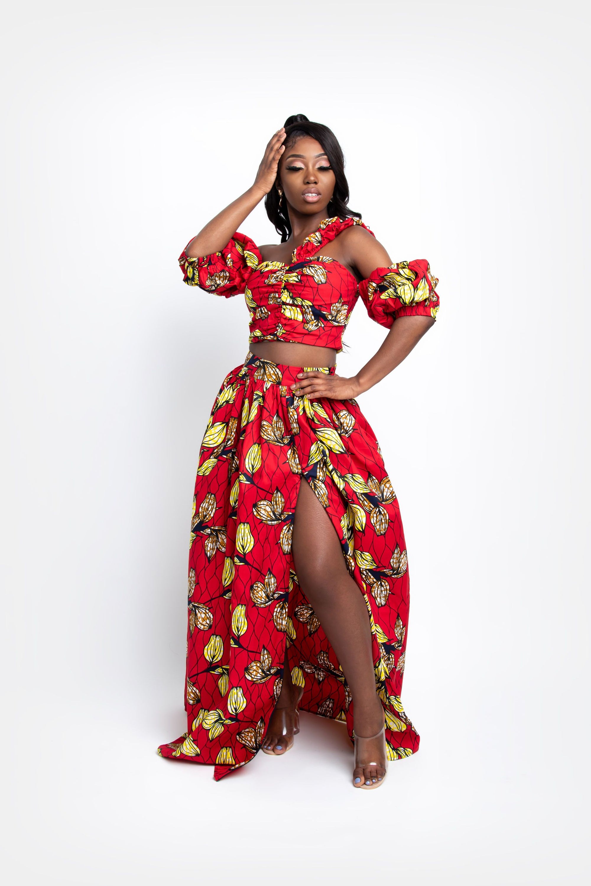 SHOPE African Print Crop Top crop Tops ofuure 