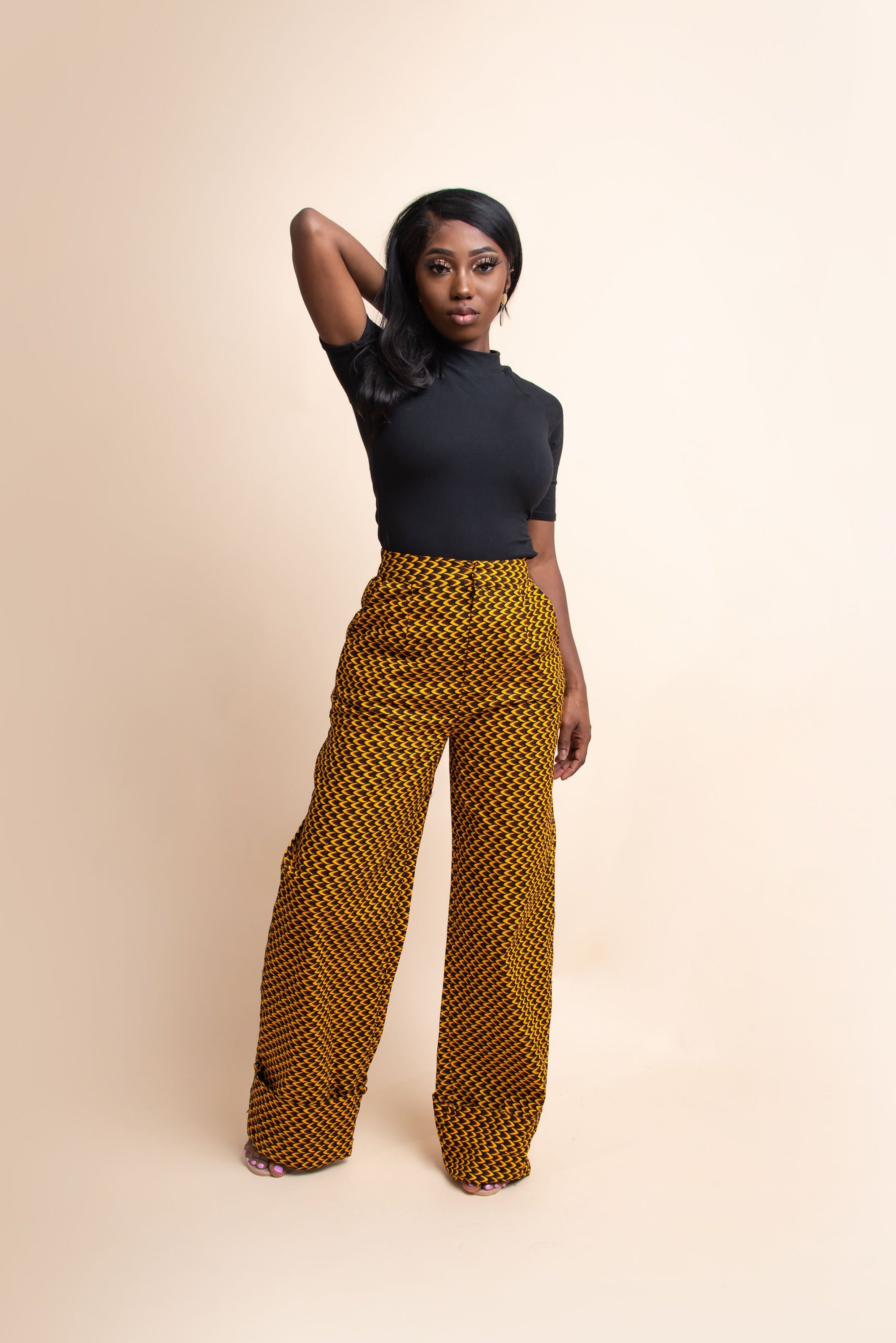 AGBANI African Print high waist trousers (3 LENGTH)