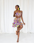 POSI African Print Layered Mini Skirt