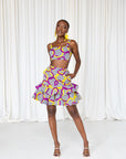 POSI African Print Layered Mini Skirt