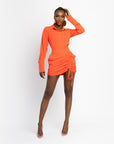 NEON ORANGE ESTA mini skirt