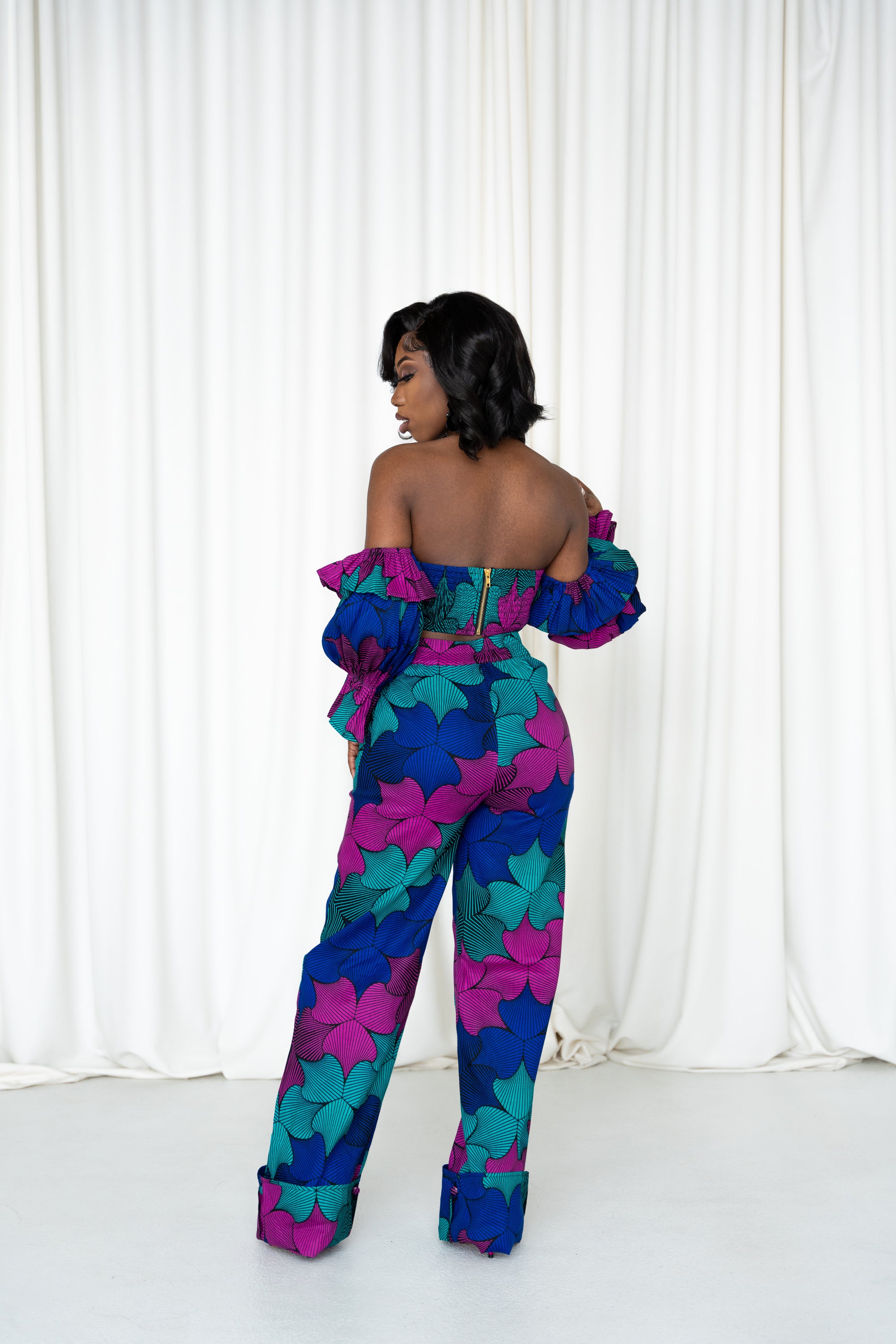 ZURI African Print high waist trousers ( 3 LENGTH)